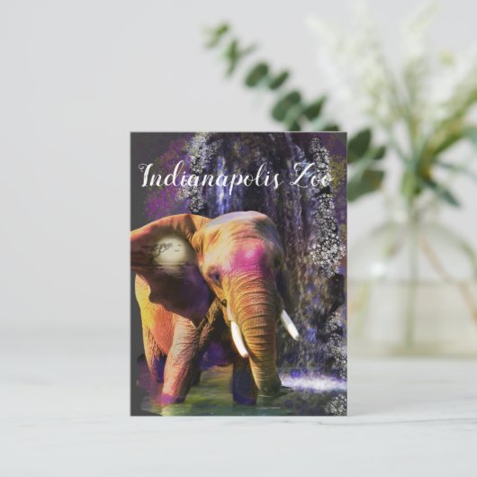 Farbenfroher Elefantenfall Postkarte (Stehend Vorderseite)