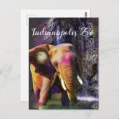 Farbenfroher Elefantenfall Postkarte (Vorne/Hinten)
