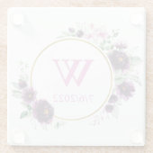 Farbenfroher Eleganter Monogram-Untersetzer Glasuntersetzer (Rückseite)