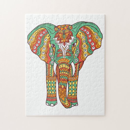 Farbenfroher Elephant Mandala Puzzle (Vertikal)