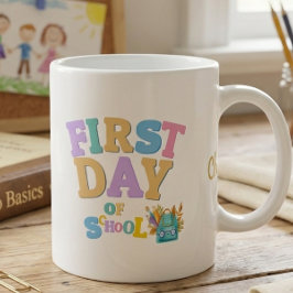 Farbenfroher erster Schultag personalisierte Mug Kaffeetasse