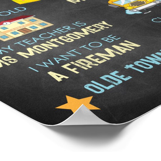 Farbenfroher erster Schultag Poster (Ecke)