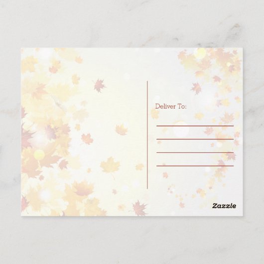 Farbenfroher Fall Danke Postkarten mit Blätter (Rückseite)