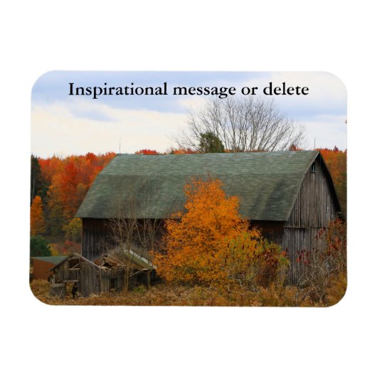 Farbenfroher Fall Foliage Alter Bauernhof Stall Magnet (Horizontal)