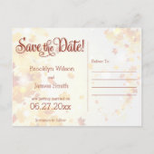 Farbenfroher Fall rettet Daten mit Herbstleuten Ankündigungspostkarte (Rückseite)