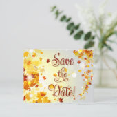 Farbenfroher Fall rettet Daten mit Herbstleuten Ankündigungspostkarte (Stehend Vorderseite)