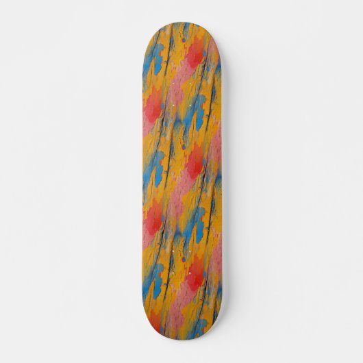 Farbenfroher Farbklecks Skateboard (Vorne)