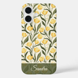 Farbenfroher Feiertagsgeschenk-Tulpen-Name iPhone 16 Hülle