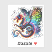 Farbenfroher Feuerdrache Aufkleber (Blatt)