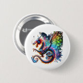 Farbenfroher Feuerdrache Button (Vorne & Hinten)