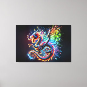 Farbenfroher Feuerdrache Leinwanddruck