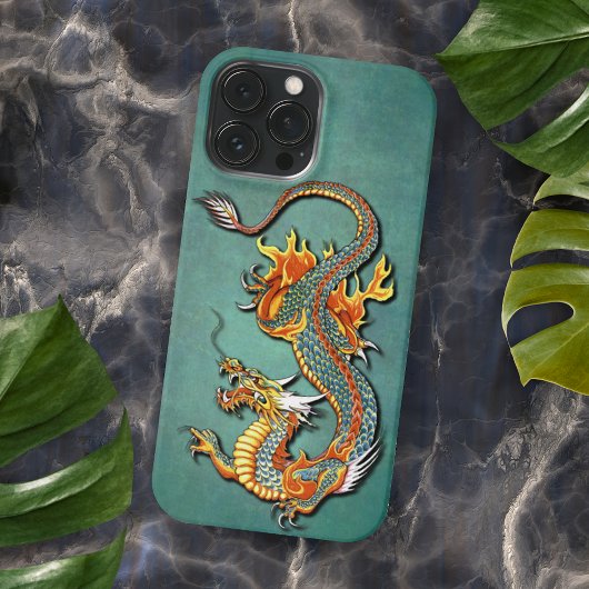 Farbenfroher Feuerdrache Tattoo Art iPhone 12 Hülle