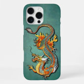Farbenfroher Feuerdrache Tattoo Art iPhone 12 Hülle (Rückseite)