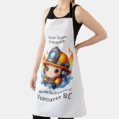 Farbenfroher Feuerwehrmann für Cartoon bereit! Schürze (InSitu)