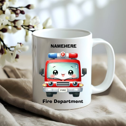 Farbenfroher Feuerwehrwagen einsatzbereit! Kaffeetasse
