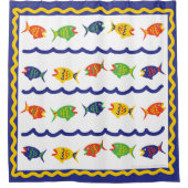 Farbenfroher Fisch für Kinder Duschvorhang (Vorderseite)