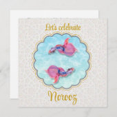 Farbenfroher Fisch Happy Noroz Mubarak Orient Must Einladung (Vorne/Hinten)