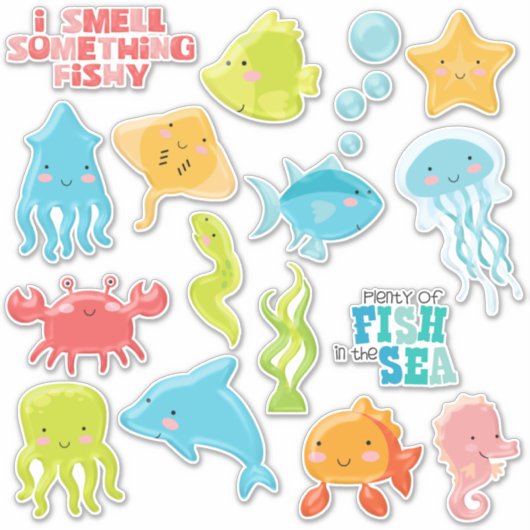 Farbenfroher Fisch im Meer Aufkleber (Vorderseite)