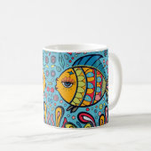 Farbenfroher Fisch im Riff Kaffeetasse (VorderseiteRechts)