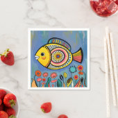 Farbenfroher Fisch im Riff Serviette (Beispiel)