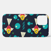 Farbenfroher Fisch mit Wellen im Meer. Geometrie Case-Mate iPhone Hülle (Rückseite (Horizontal))