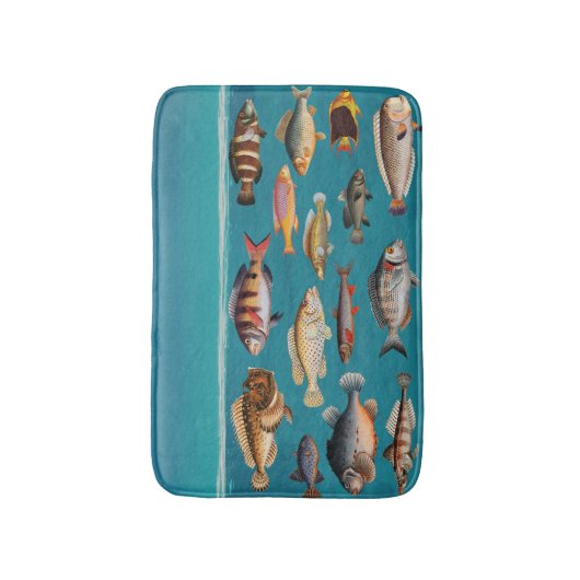 Farbenfroher Fisch unter blauem Meer Badematte (Vorderseite Vertikal)