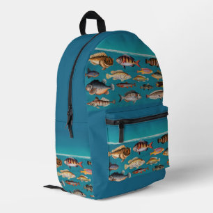 Farbenfroher Fisch unter blauem Meer Bedruckter Rucksack