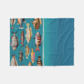 Farbenfroher Fisch unter blauem Meer Fleecedecke (Vorderseite (Horizontal))