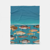 Farbenfroher Fisch unter blauem Meer Fleecedecke (Vorderseite)