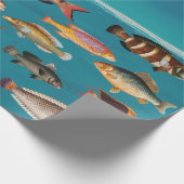Farbenfroher Fisch unter blauem Meer Geschenkpapier (Ecke)