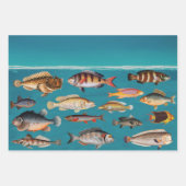 Farbenfroher Fisch unter blauem Meer Geschenkpapier Set (Vorderseite 3)