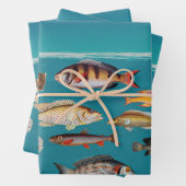 Farbenfroher Fisch unter blauem Meer Geschenkpapier Set (Beispiel)