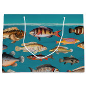 Farbenfroher Fisch unter blauem Meer Große Geschenktüte (Vorderseite)