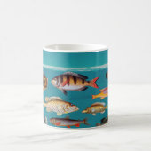 Farbenfroher Fisch unter blauem Meer Kaffeetasse (Mittel)