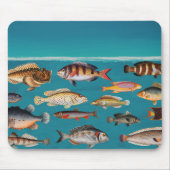 Farbenfroher Fisch unter blauem Meer Mousepad (Vorne)