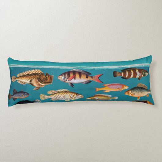 Farbenfroher Fisch unter blauem Meer Seitenschläferkissen (Rückseite)