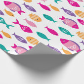 Farbenfroher Fisch unter dem Meer Geschenkpapier (Ecke)