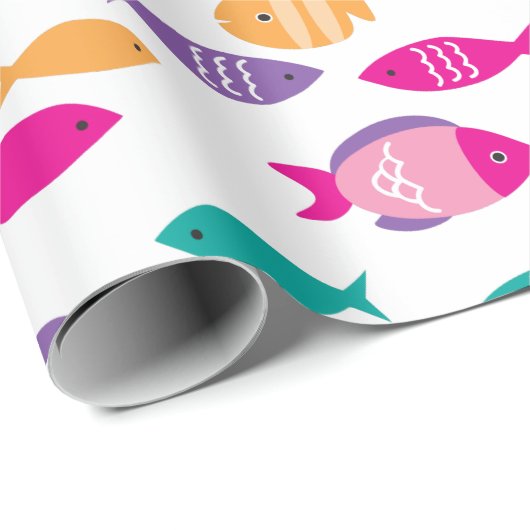 Farbenfroher Fisch unter dem Meer Geschenkpapier (Rolleneckpunkt)