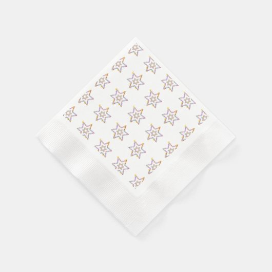 Farbenfroher, floraler jüdischer Star Serviette (Ecke)