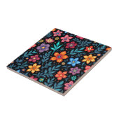 Farbenfroher floraler Knopf Hintergrund Fliese (Seite)