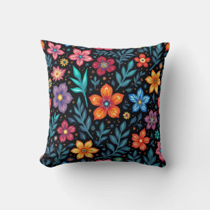Farbenfroher floraler Knopf Hintergrund Kissen