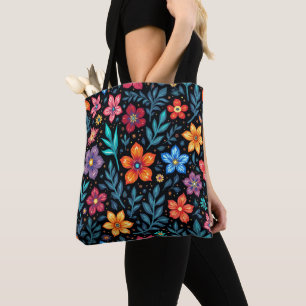 Farbenfroher floraler Knopfhintergrund Tasche