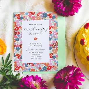 Farbenfroher Floraler Muttertagsbrunch Einladung