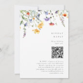Farbenfroher floraler QR-Code-Hochzeit Einladung (Rückseite)