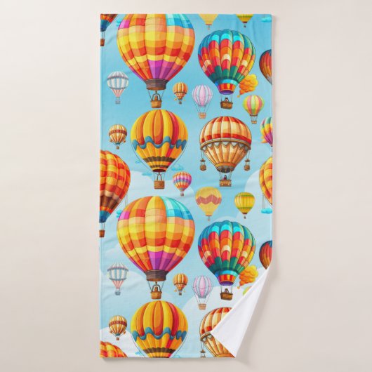 Farbenfroher Flug Hot Air Ballon Badhandtuch Set (Badehandtuch)