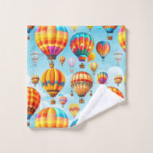 Farbenfroher Flug Hot Air Ballon Badhandtuch Set (Waschlappen)