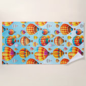 Farbenfroher Flug Hot Air Ballon Strandtuch (Vorderseite)