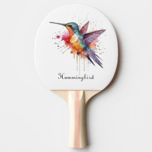 Farbenfroher Flug, Wasserfarben Kolibri individuel Tischtennis Schläger