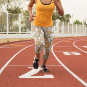 Farbenfroher Fox Cartoon Capri Leggings