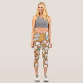 Farbenfroher Fox Cartoon Capri Leggings (Vorderseite)
